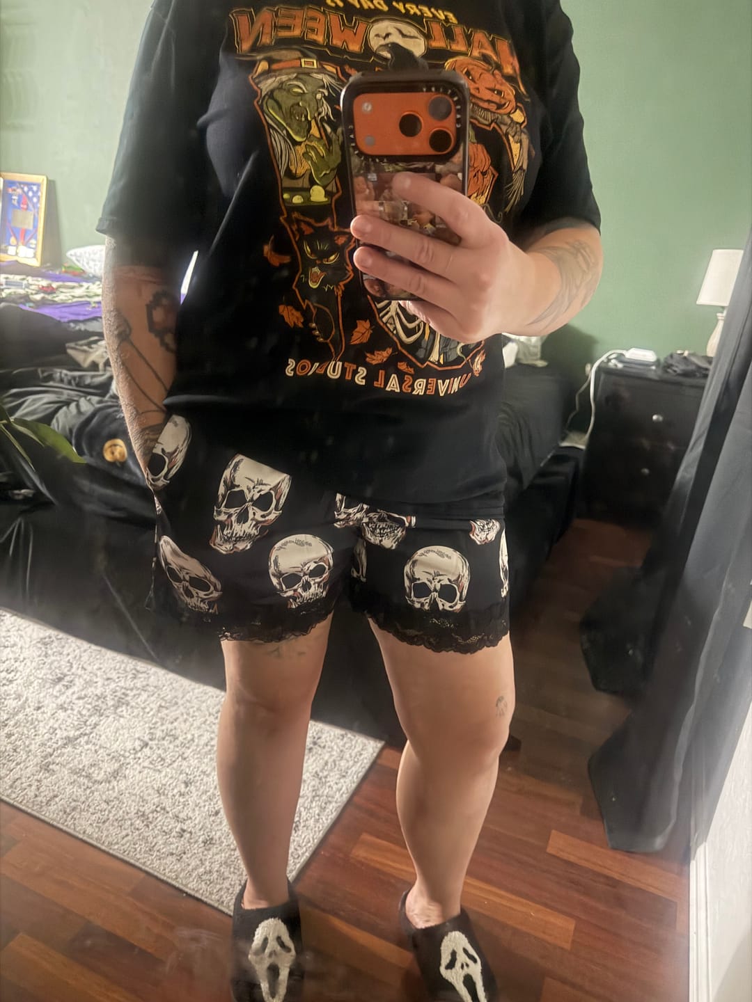 Customer photo review of Skull Kandy Satin Shorts
