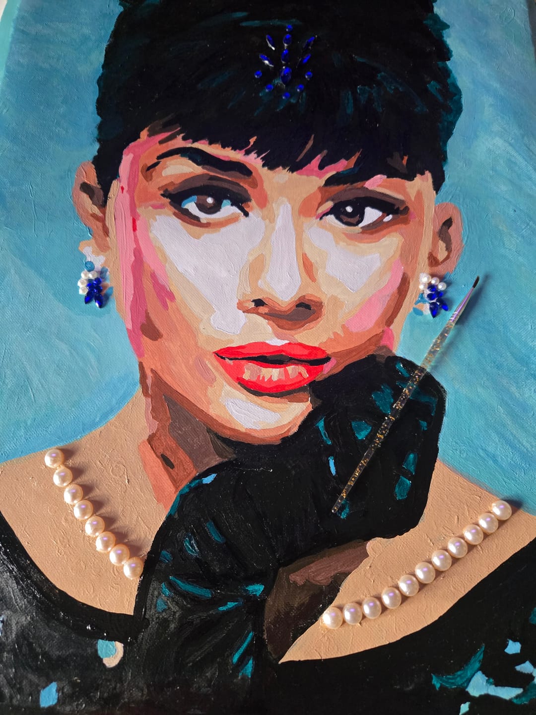 Customer photo review of Expressive Audrey | Paint by Number