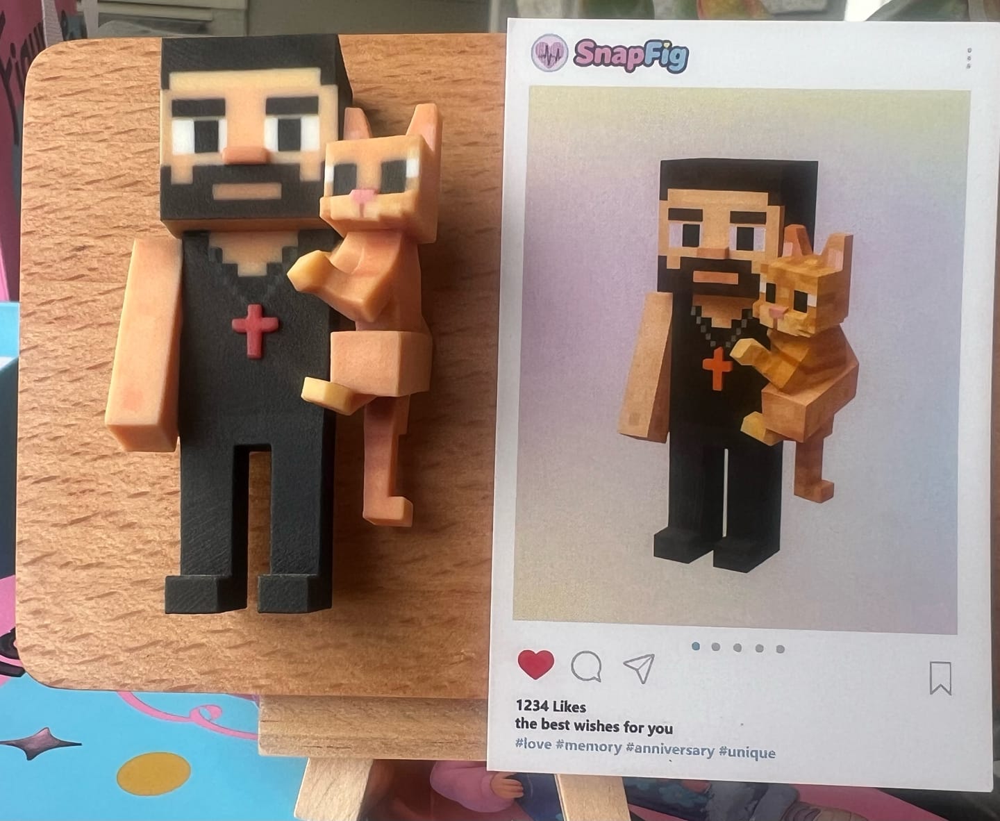 Customer photo review of Custom Pet Figurine from Photo - 3D Dog & Cat Keepsake
