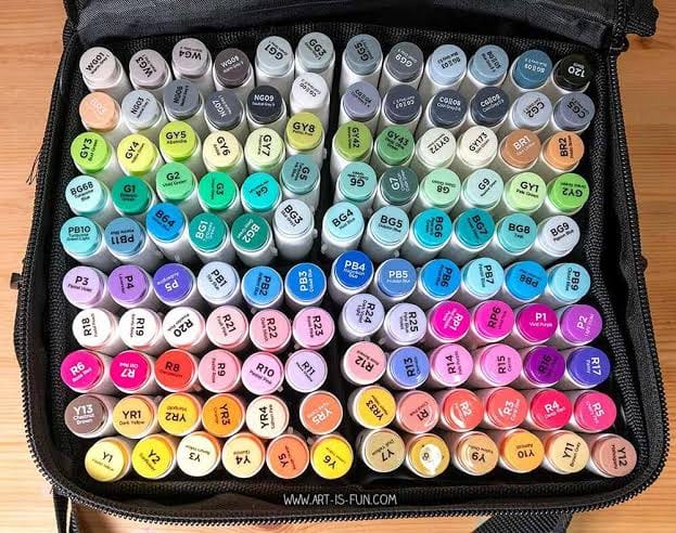 Customer photo review of Ohuhu Honolulu 120 Colors Dual Tips Alcohol Art Markers (New Color Codes)