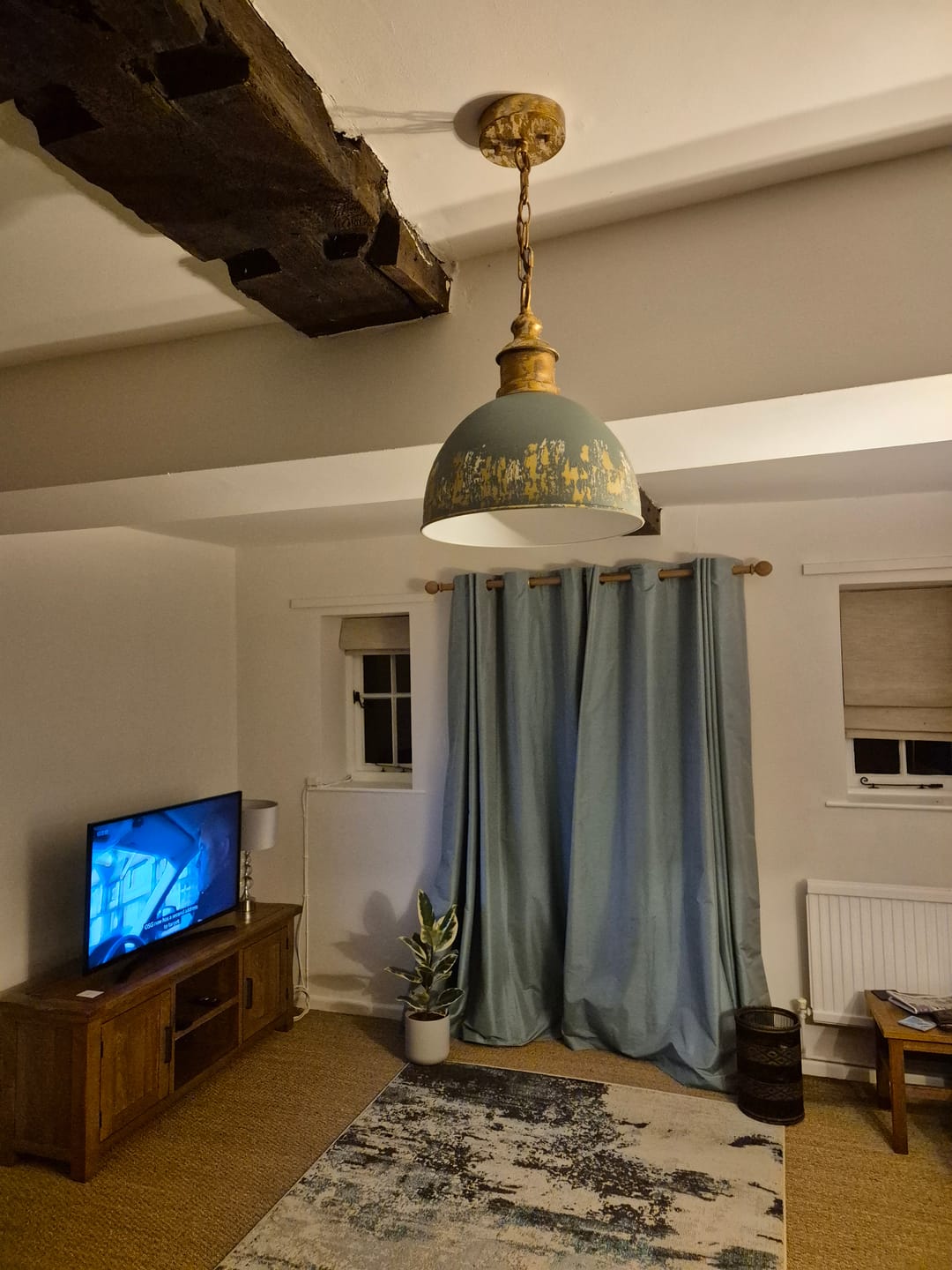 Customer photo review of Handcrafted Blue Dome Pendant Lighting