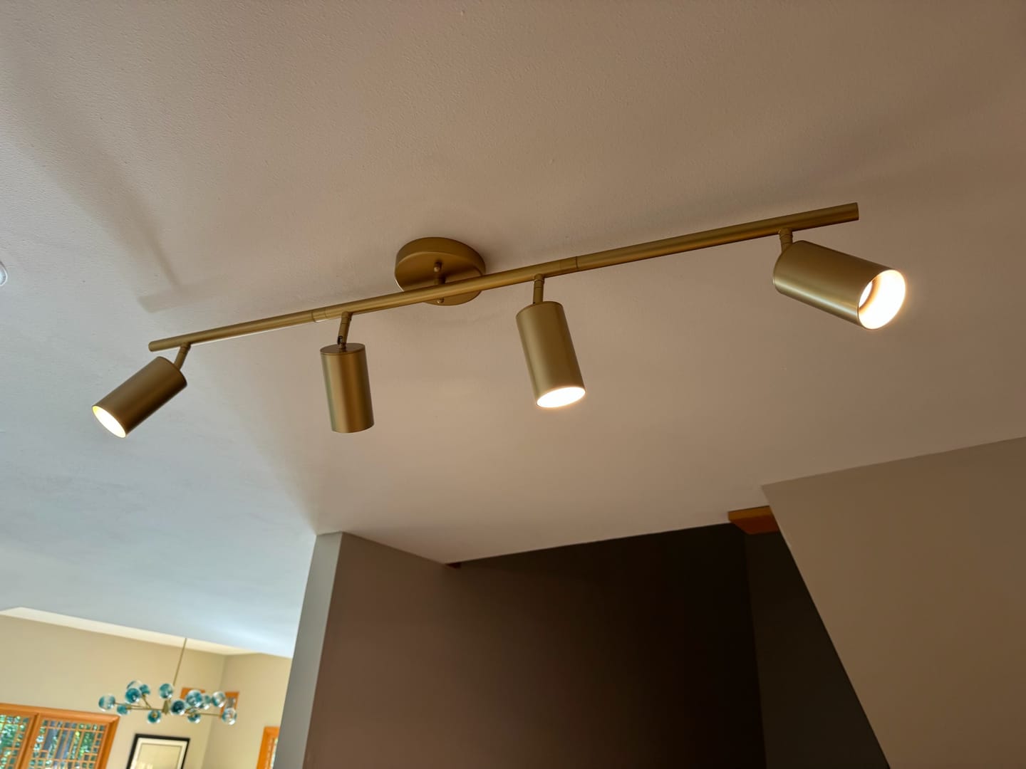 Customer photo review of Modern 4-Light Linear Semi Flush Track Light