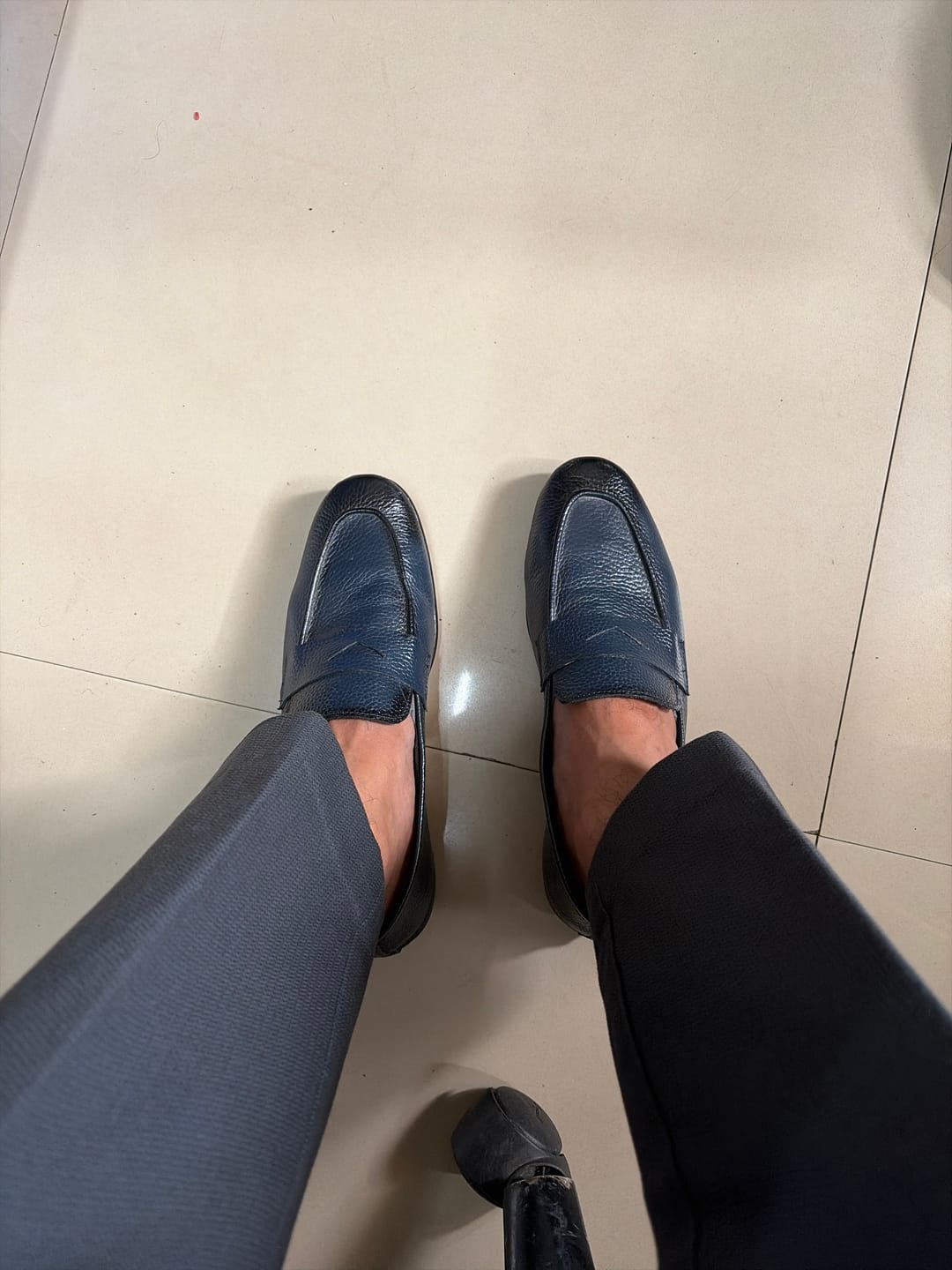 Customer photo review of Blue Milled Penny Loafers - Ultra-Flex