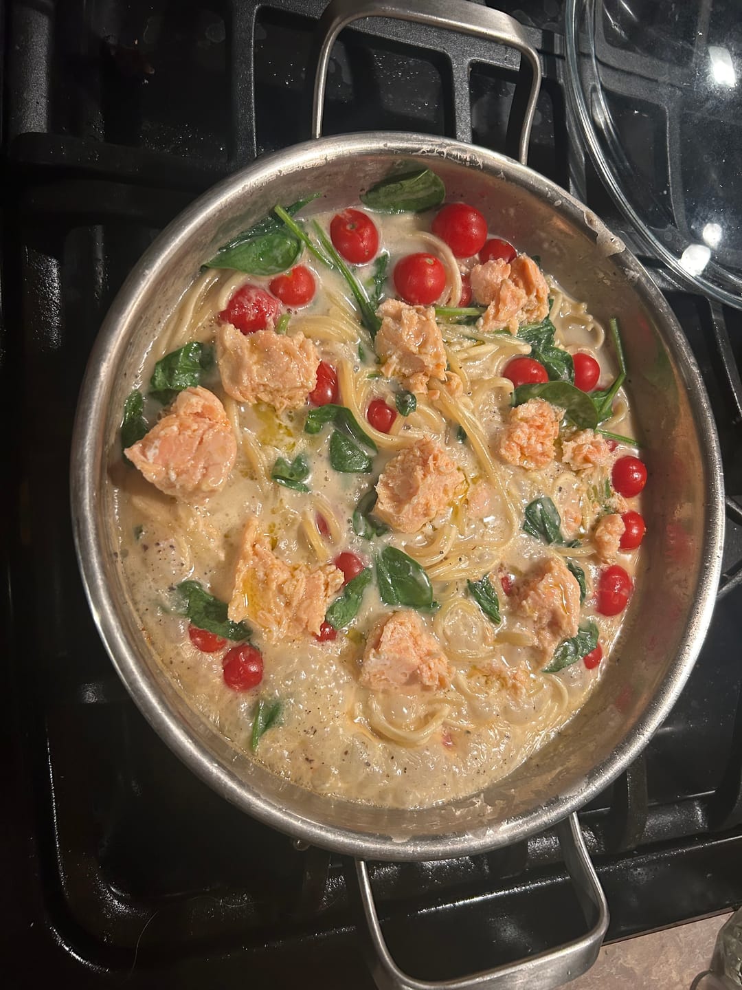 Customer photo review of Hand-Hammered Titanium Pan with Two Handles