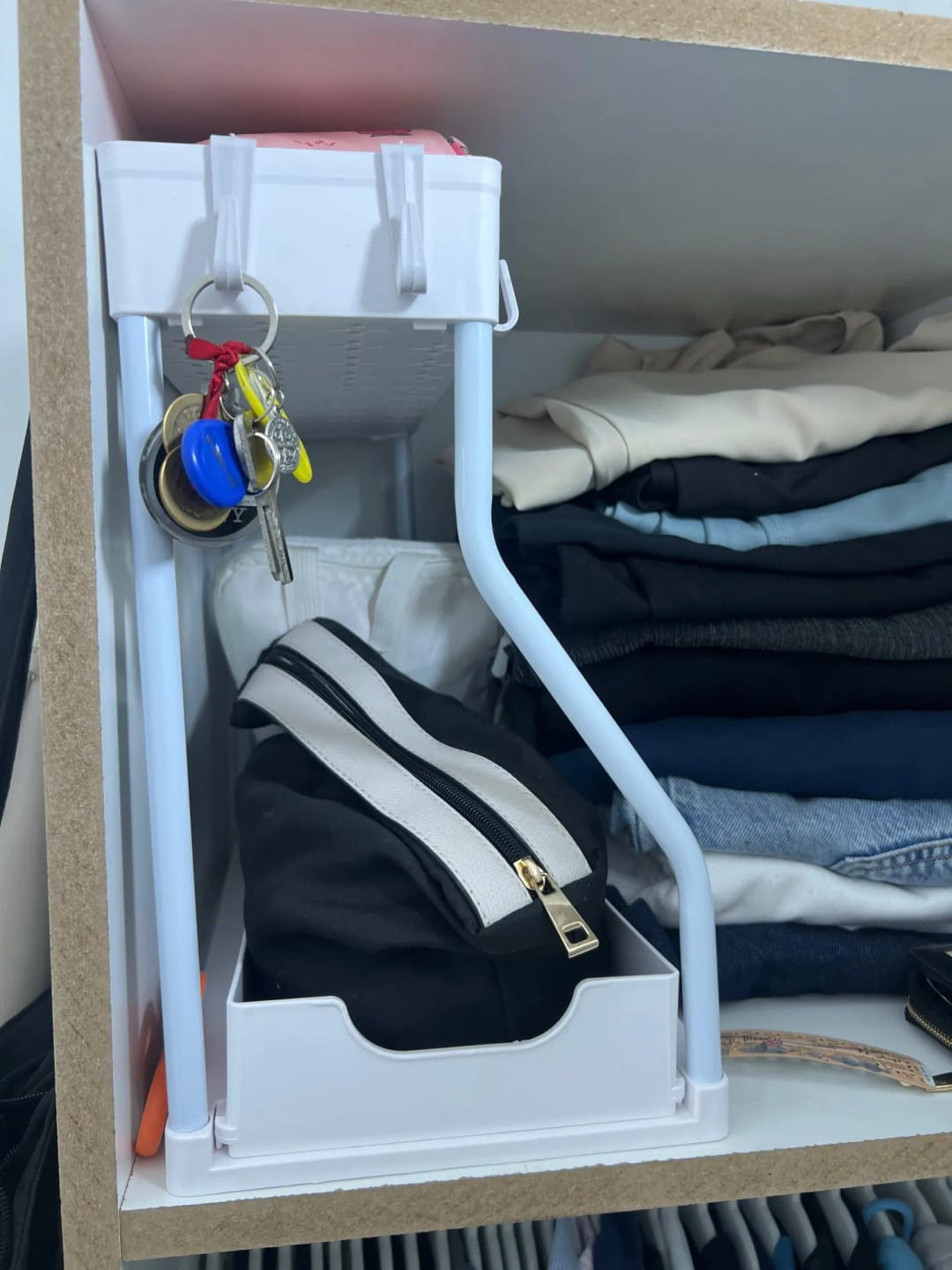 Customer photo review of Space Saving 2-Tier Under-Sink Pull-Out Storage Organizer for Kitchen & Bathroom