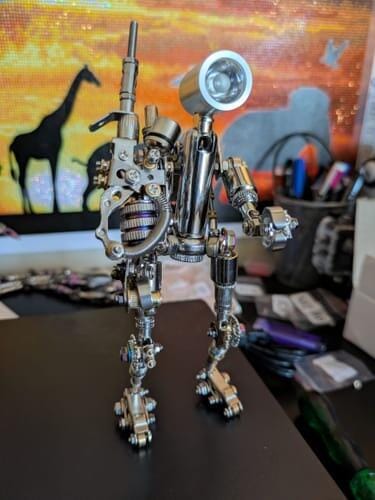 Customer photo review of Terminator M 3D Metal Puzzle – Premium Poseable Robot with LED Light
