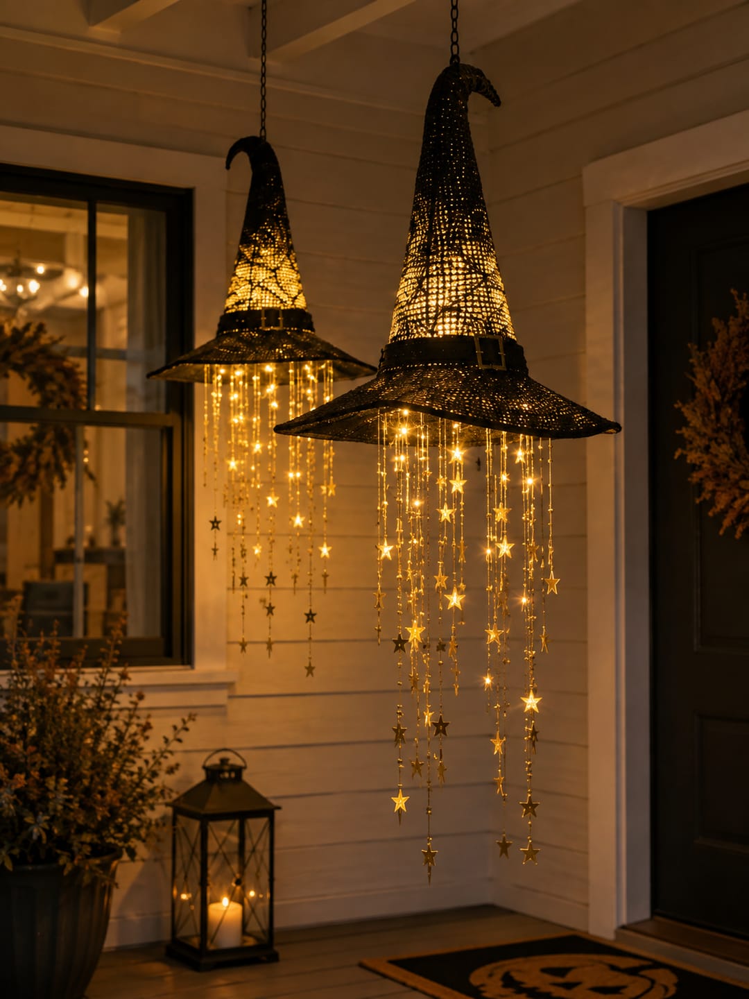 Customer photo review of Lighted Witch Hat Hanging Chime