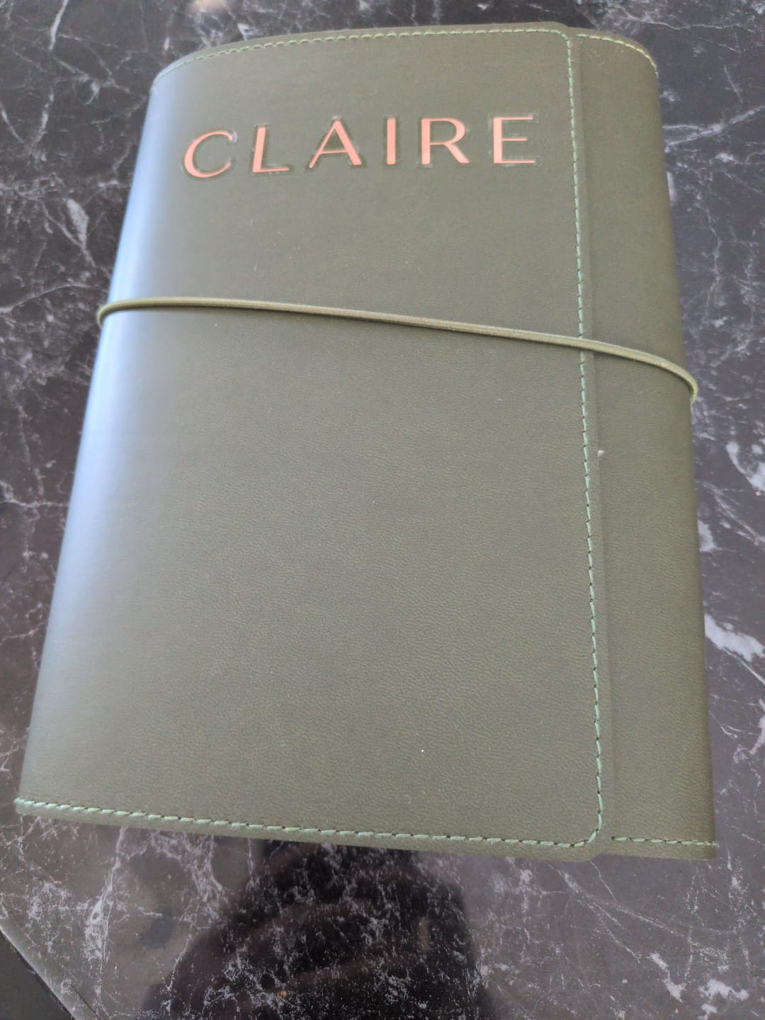 Customer photo review of Refillable Folio in Vintage Olive