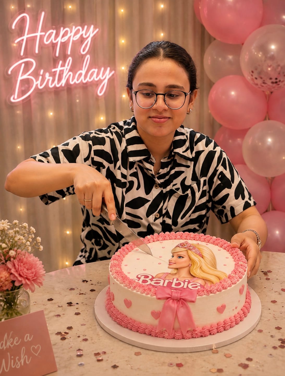 Customer photo review of Barbie Photo Cake for Kids
