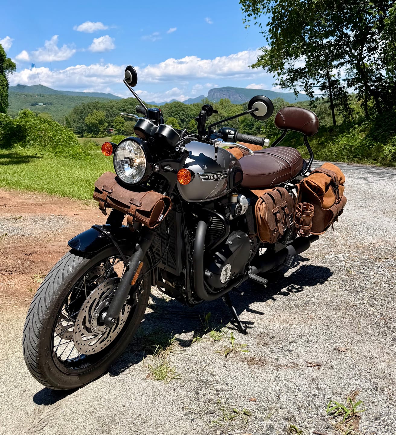 Customer photo review of Universal Leather Rolltop Pannier - URP01 (Solo Bag)