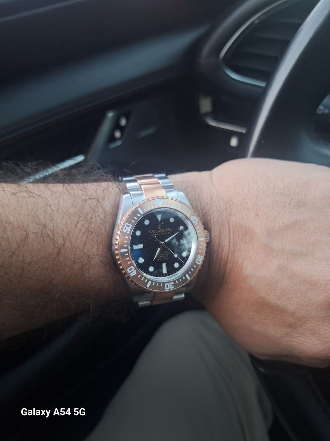 Customer photo review of Oceaneva Men's Deep Marine Explorer III 3000M Pro Diver Watch Black Dial Rose Gold