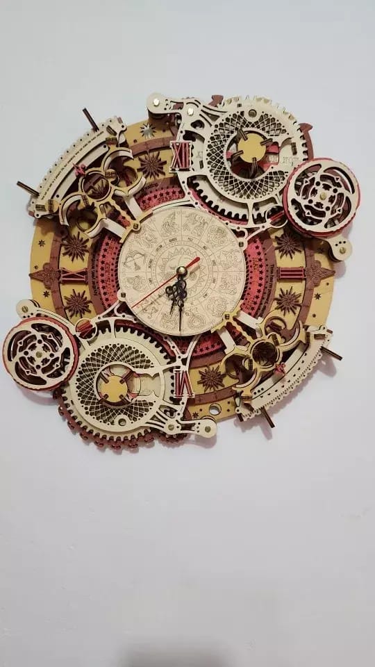 Customer photo review of ROKR Zodiac Wall Clock Mechanical Time Art Engine