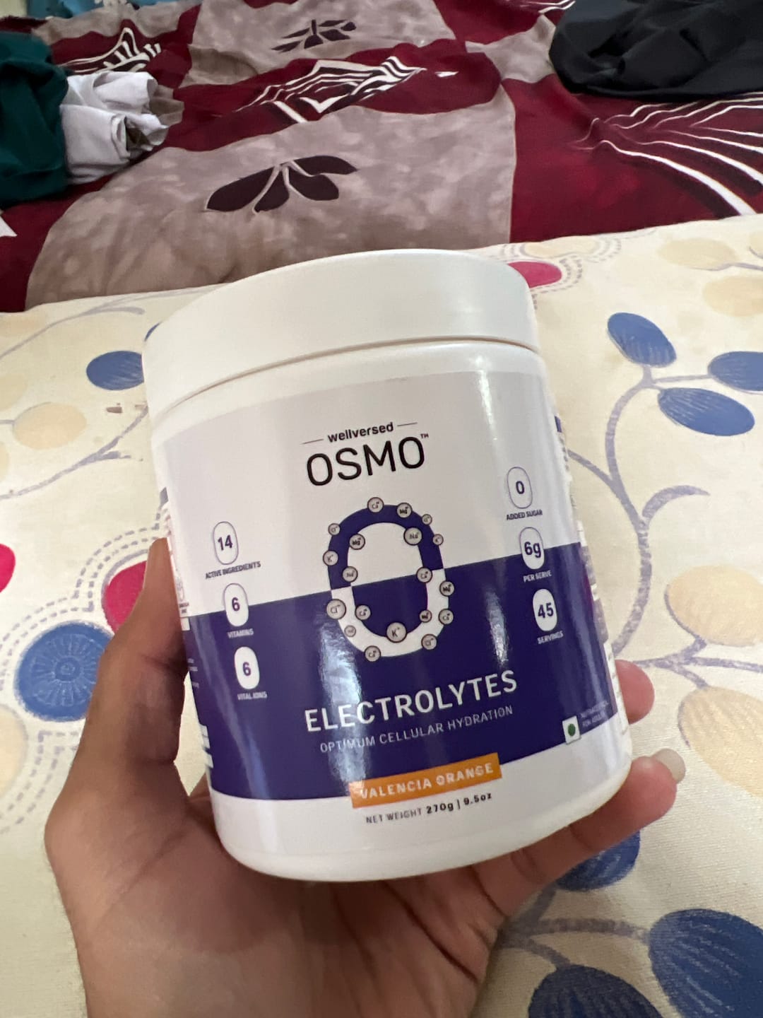 Customer photo review of OSMO - Electrolyte Hydration Blend (Advanced Salts + Taurine & Vitamins) | Valencia Orange Flavour (270g, 45 servings)