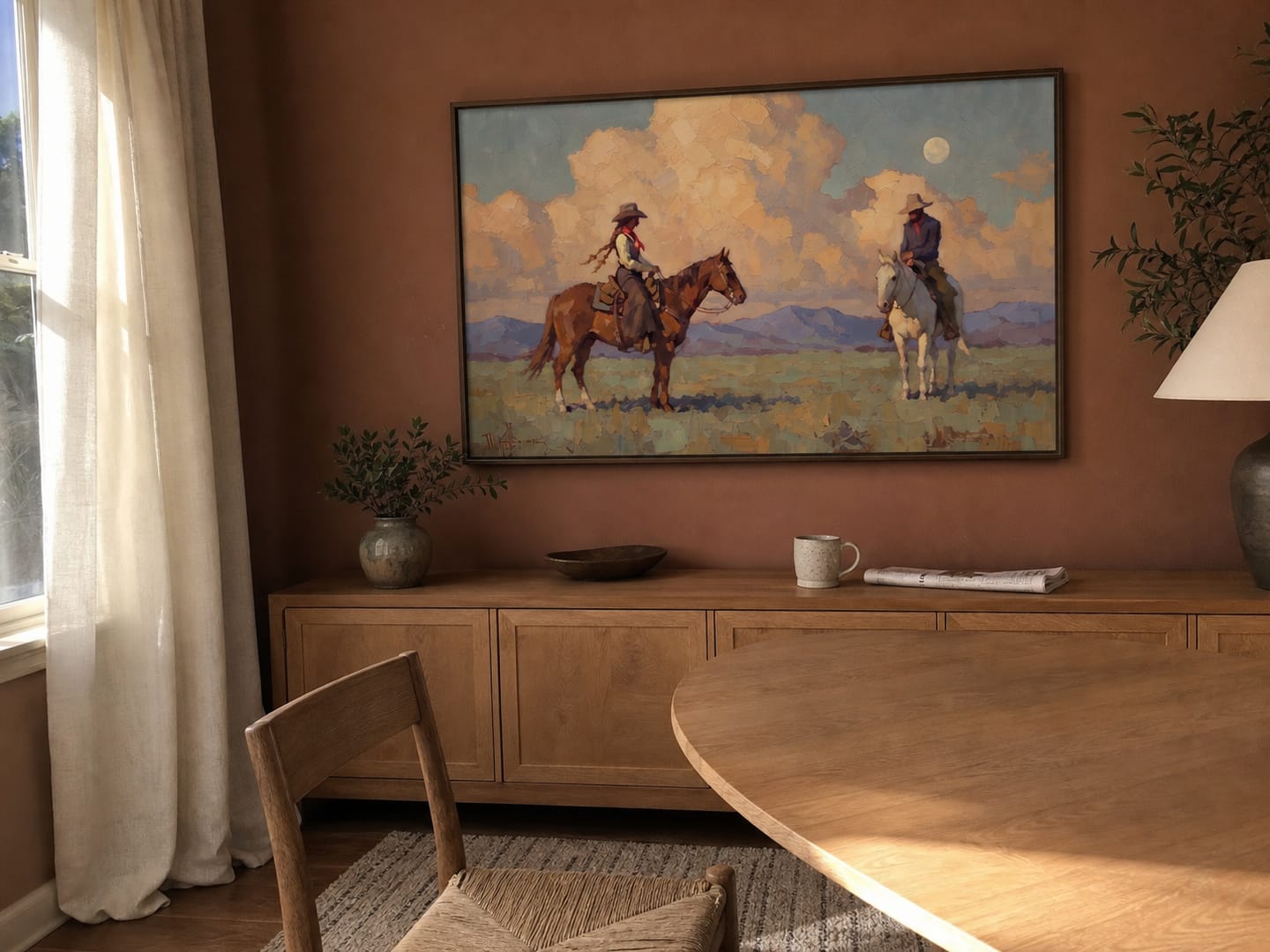 Customer photo review of Western Landscapes Art｜Riders Beneath the Desert Moon