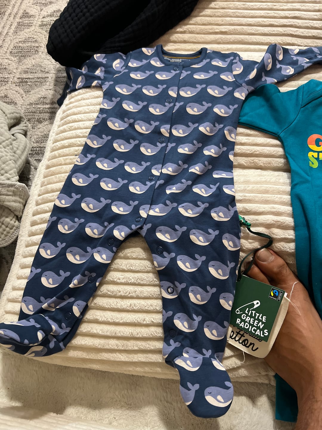 Customer photo review of Singing Whales Organic Babygrow