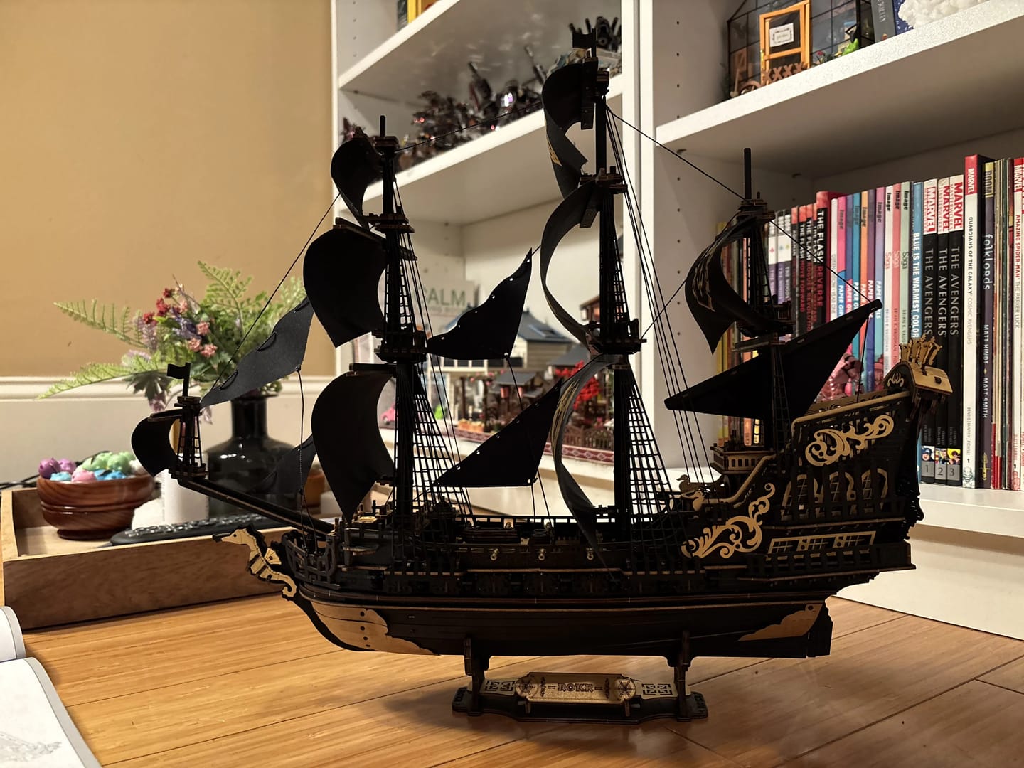 Customer photo review of Wooden Pirate Ship Model Kit – ROKR Seahorse Barque MCB02