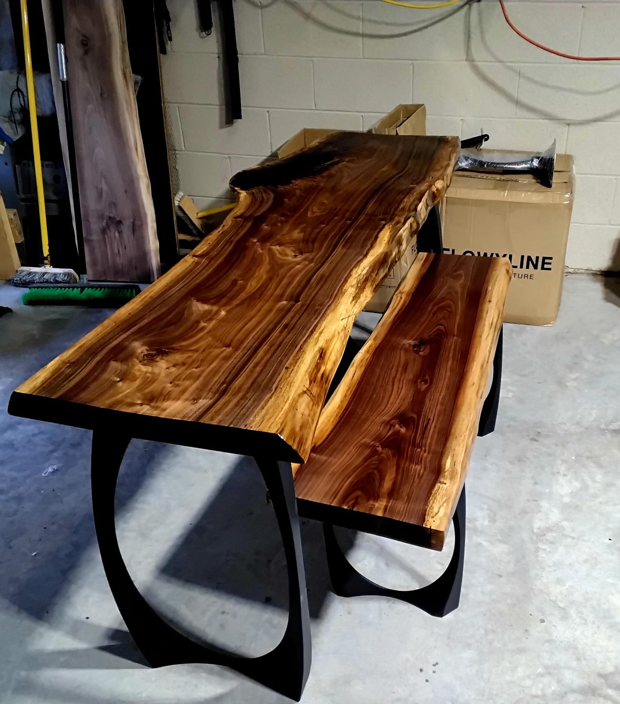 Customer photo review of Console Table Legs 211/204 Cleo 28'' H Modern Design for Live Edge Wood Slap Woodworking