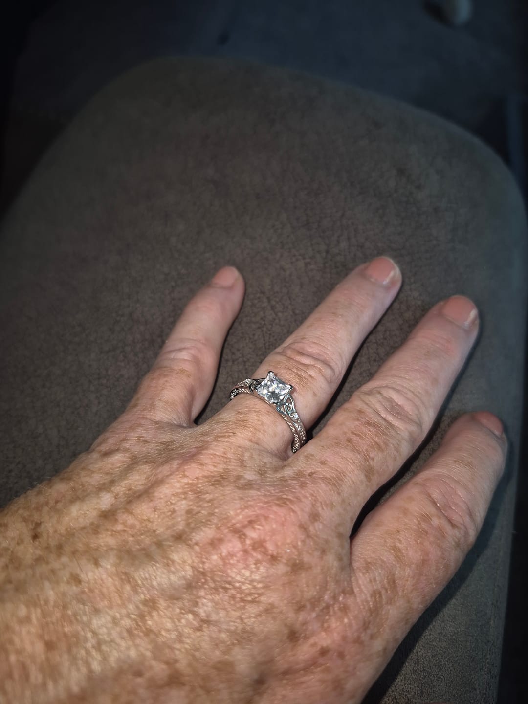 Customer photo review of Trinity Knot™ Ring — 18K White Gold | Diamond