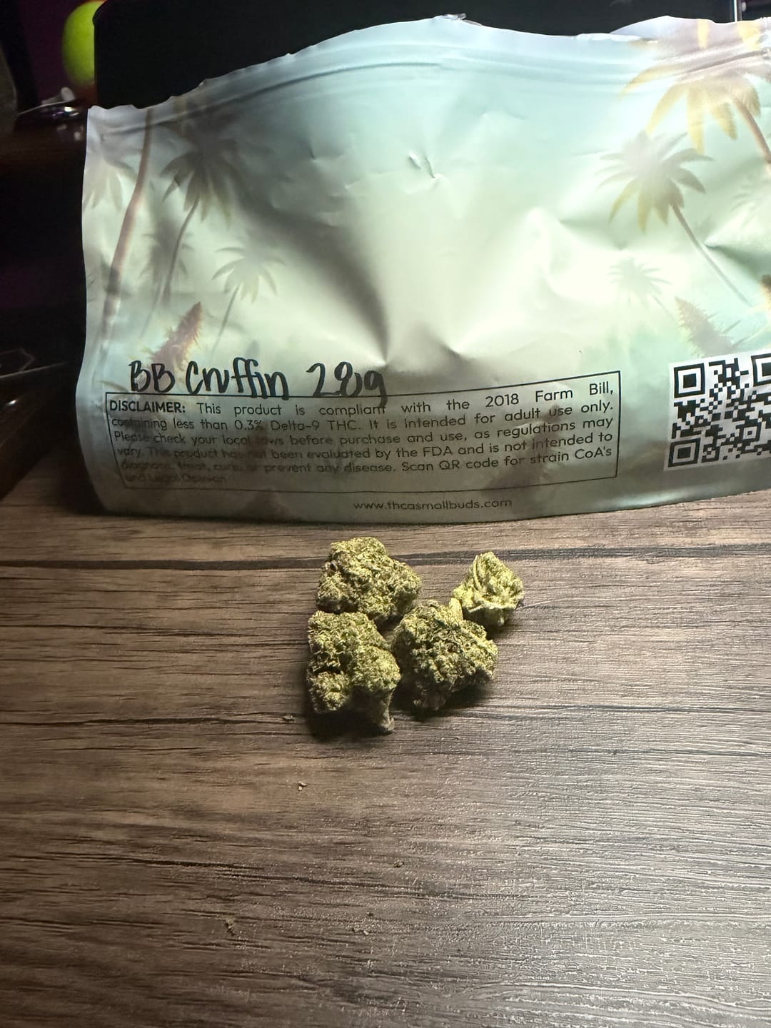 Customer photo review of Dank Blueberry Cruffin THCA Flower