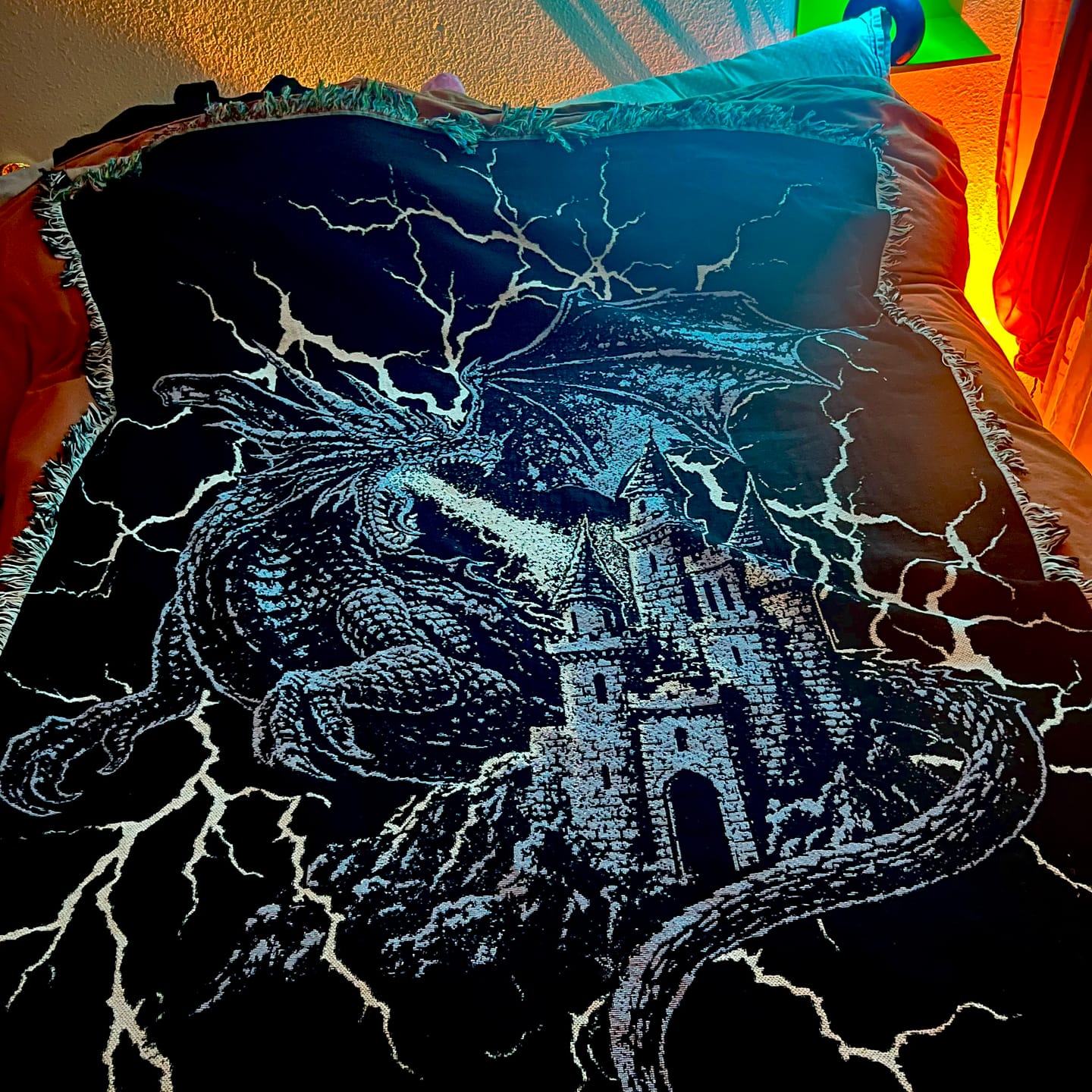 Customer photo review of Dragon Woven Blanket *Preorder