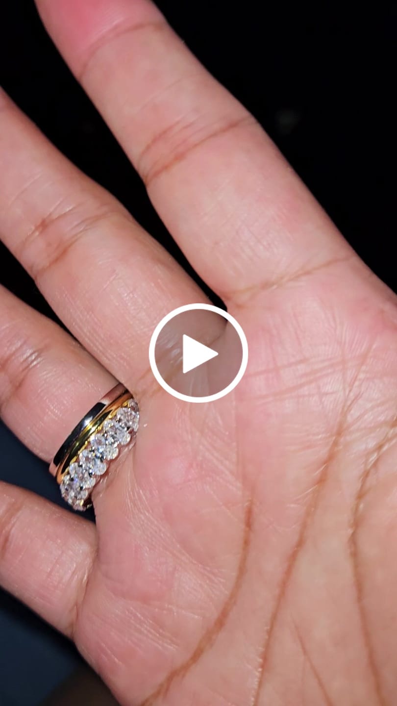 Customer video review of S925 3PC 4.0Ct Oval Cut Wedding Ring Set Travel Ring For Her With Two Classic Wedding Bands