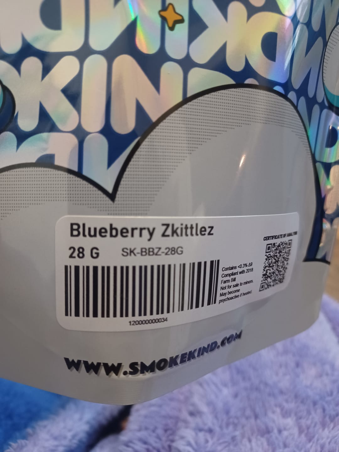 Customer photo review of Blueberry Zkittlez - 28 Grams - Indica