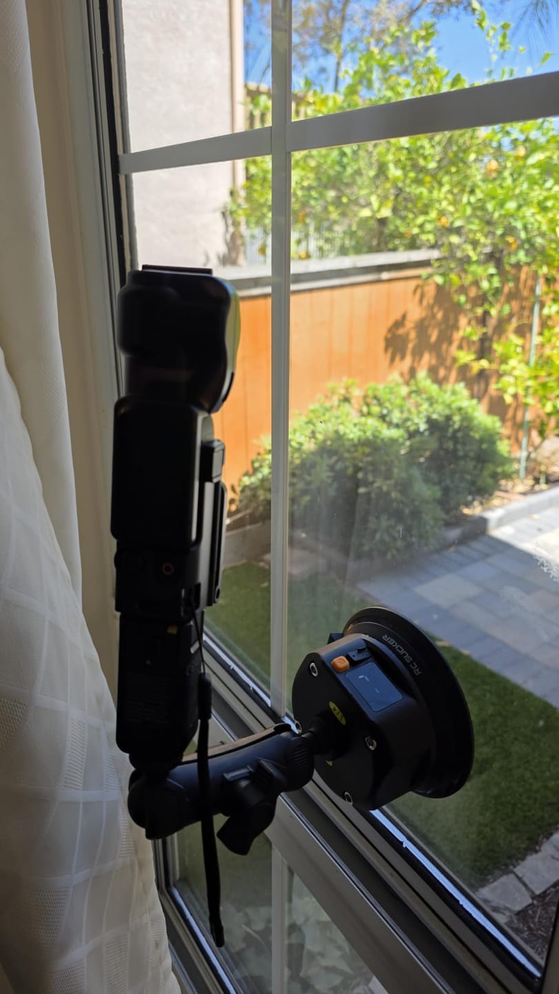 Customer photo review of 4.5" Electric Suction Cup Camera Mount