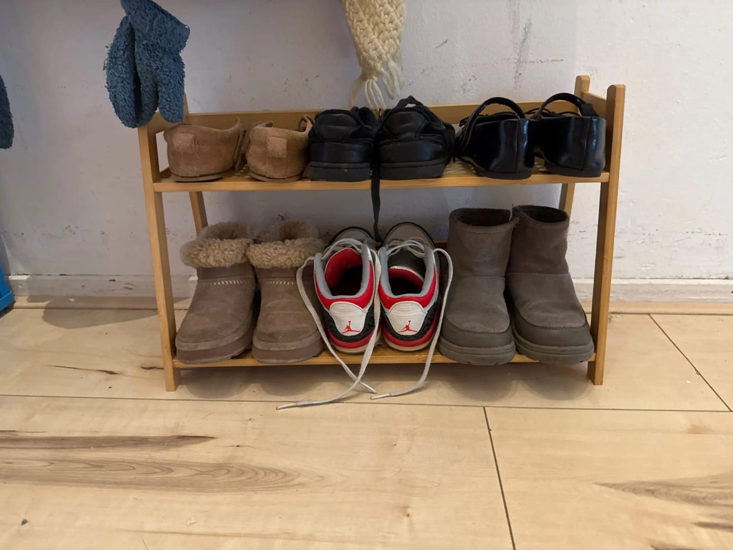 Customer photo review of 2-Tier Retro Bamboo Storage Shelf - Countertop Organizer for Kitchen & Dressing Table