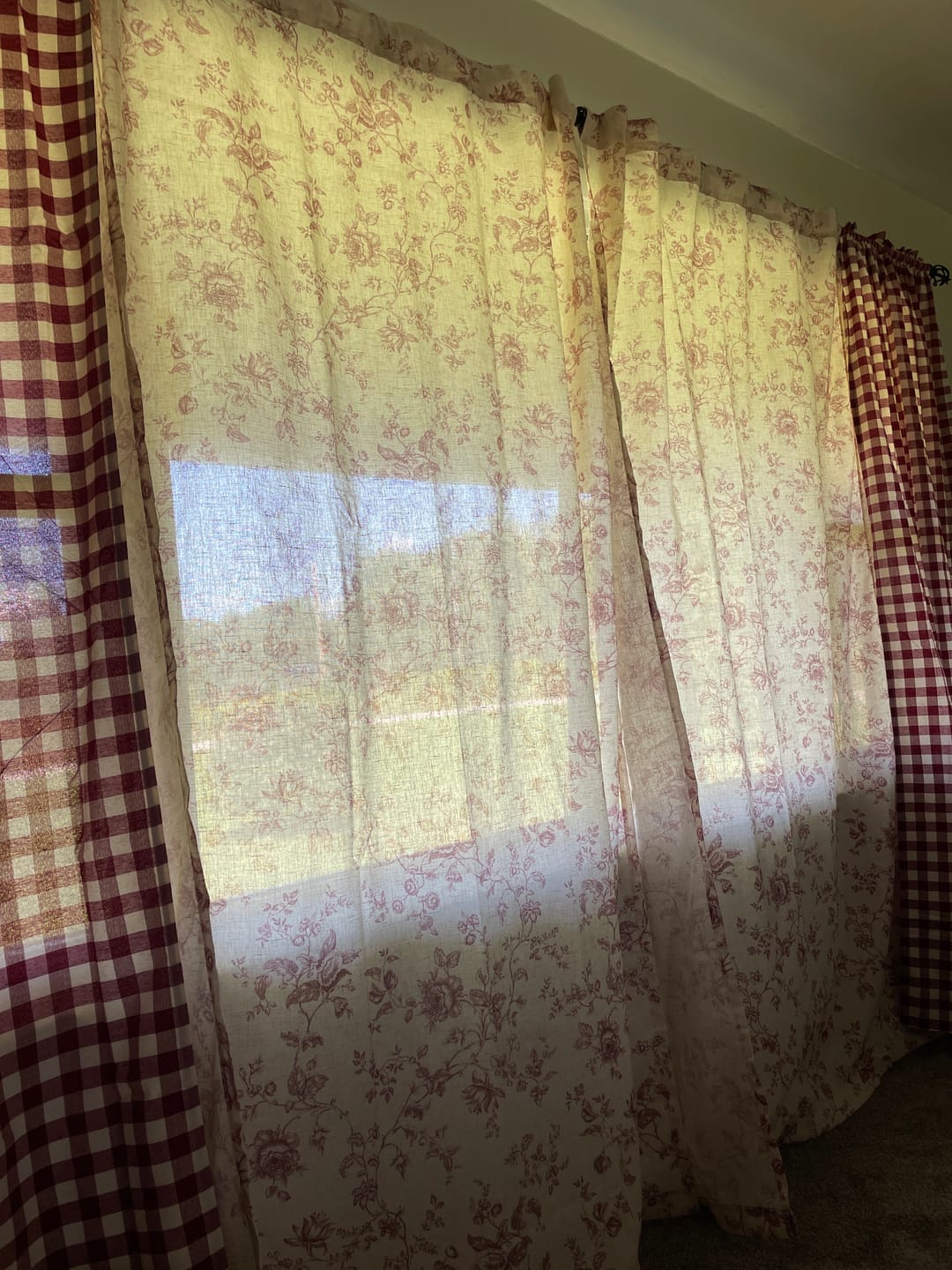 Customer photo review of Amelie Floral Linen Blend Curtains (2 Panels)