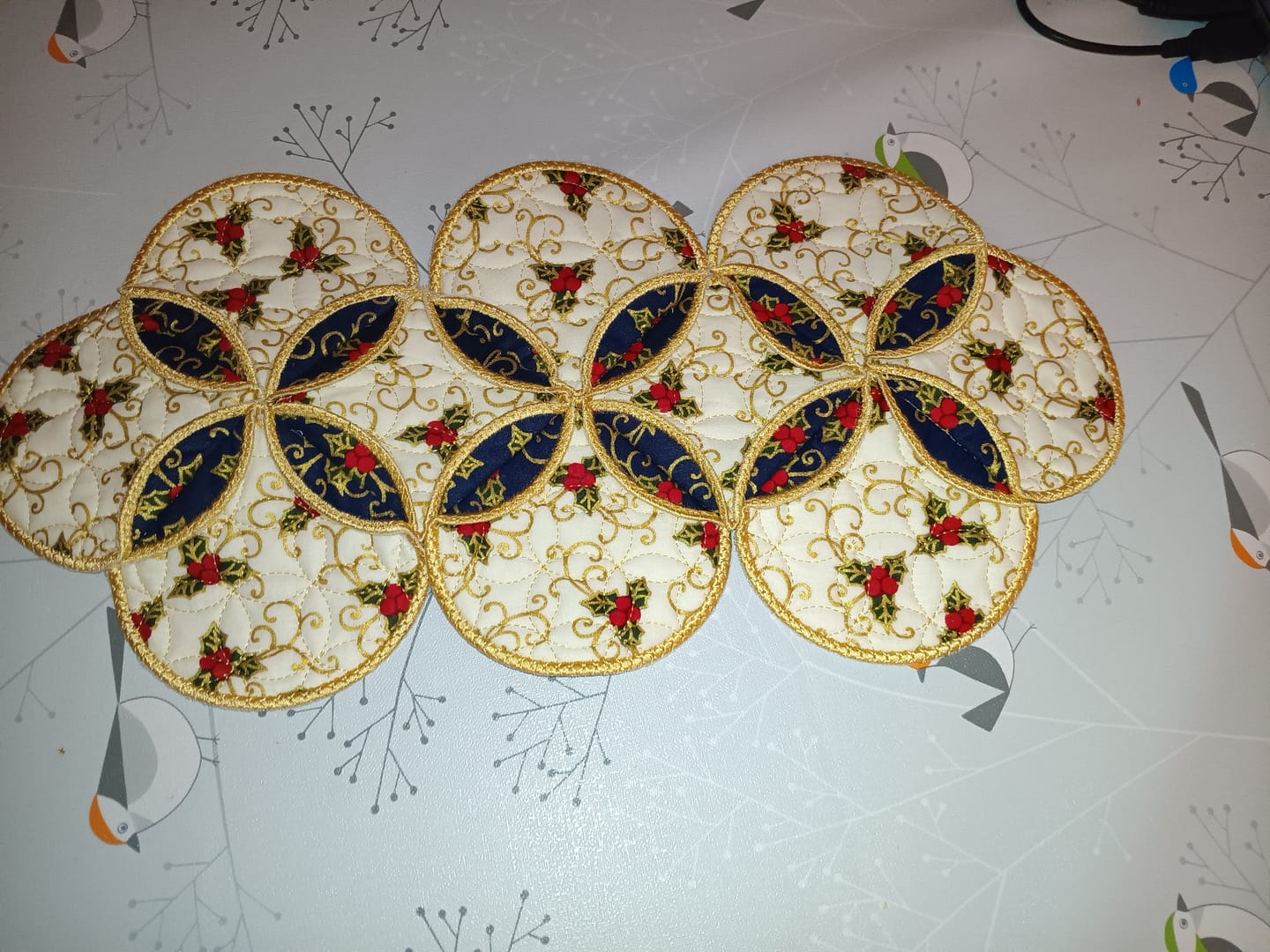 Customer photo review of Festive Vine Christmas Cotton Fabric