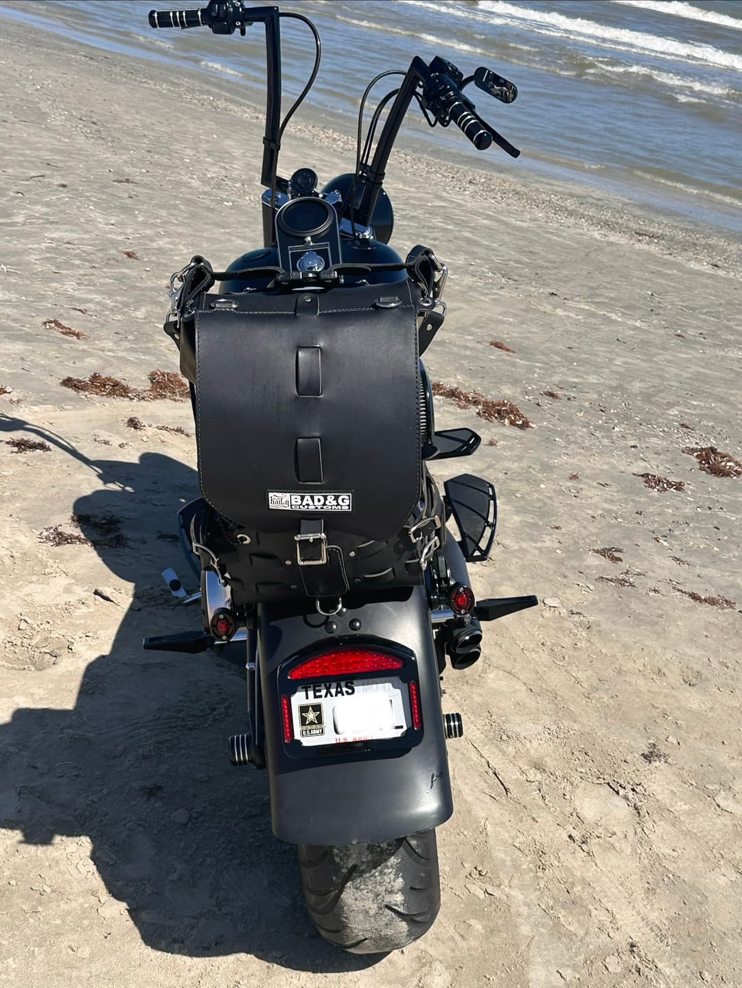 Customer photo review of BAD&G Sissy Bar Bag – Leather + Waterproof Dry Bag - USB01