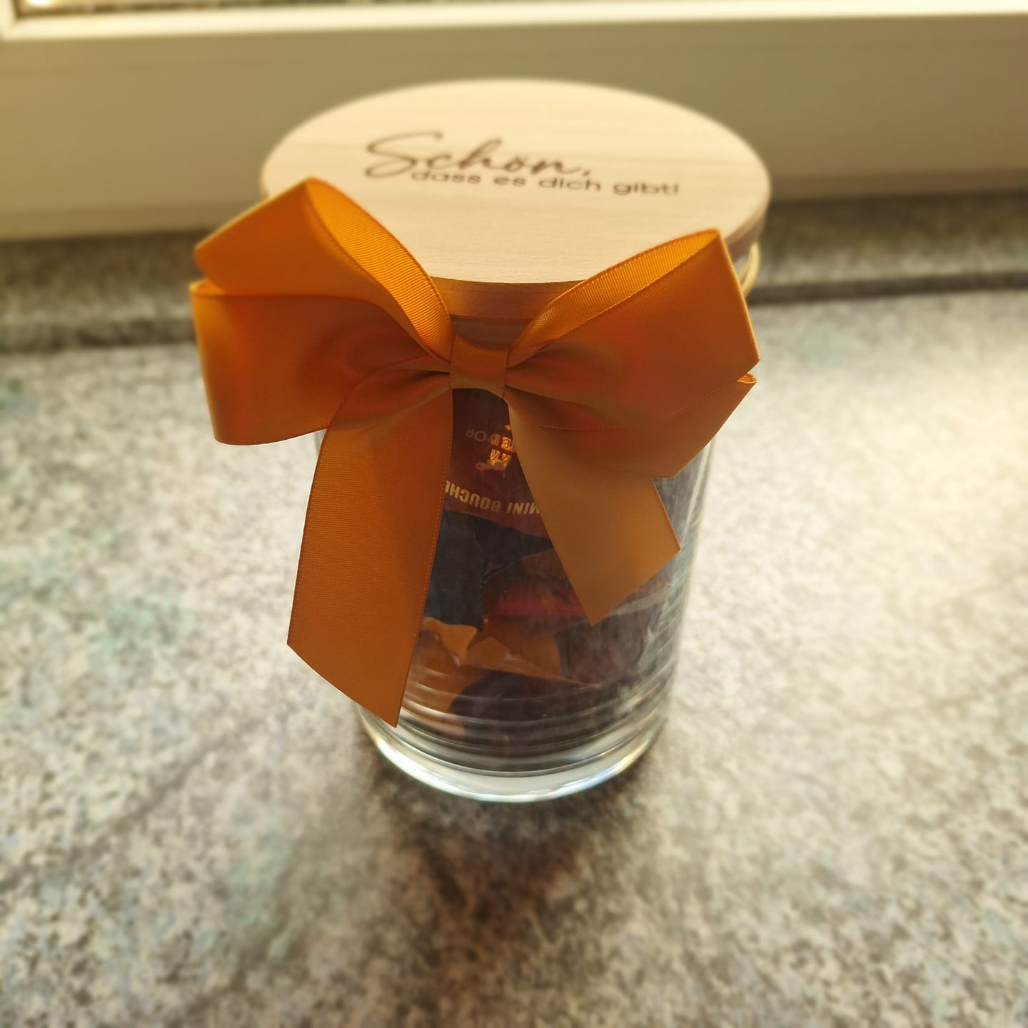 Customer photo review of Geschenkglas „Wie schön dass du geboren bist“