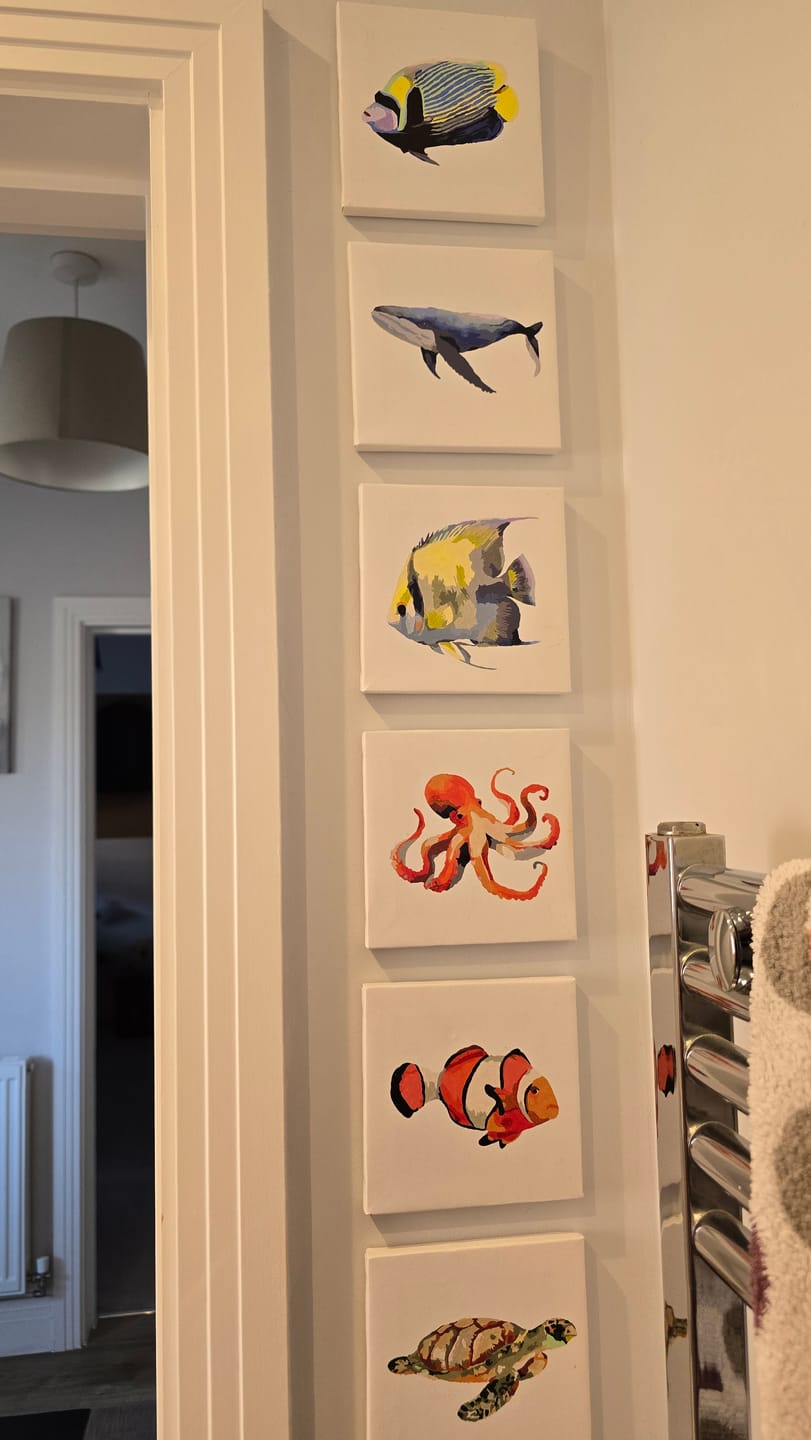 Customer photo review of 6 Mini Paintings - Fish Set