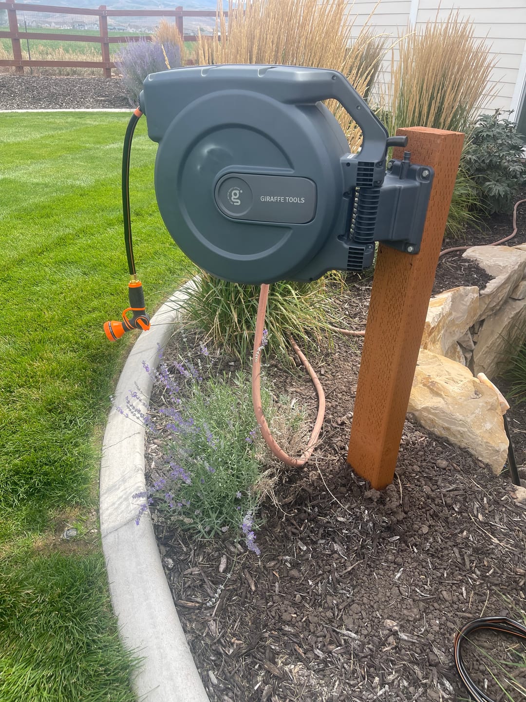 Customer photo review of Retractable Garden Hose Reel-5/8 in-115ft
