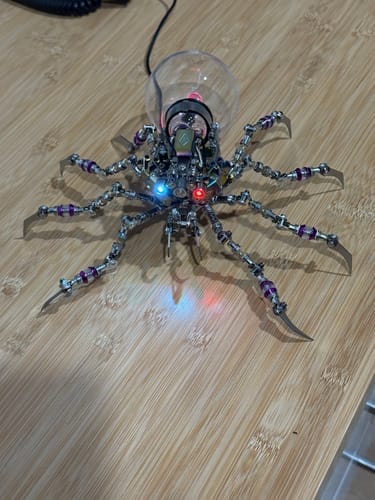 Customer photo review of Plasma Spider Model Kit – Cyberpunk 3D Metal Puzzle