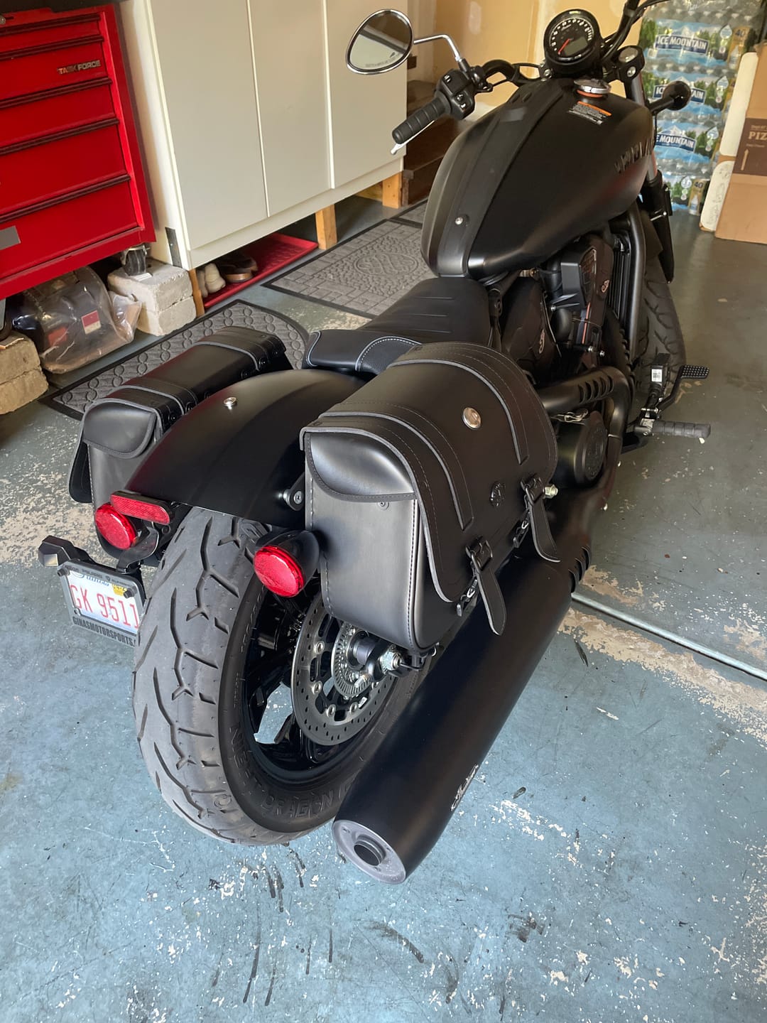 Customer photo review of 25L - SpiritBlade Medium 2025+ Indian Scout Sixty Bobber Leather Motorcycle Saddlebags