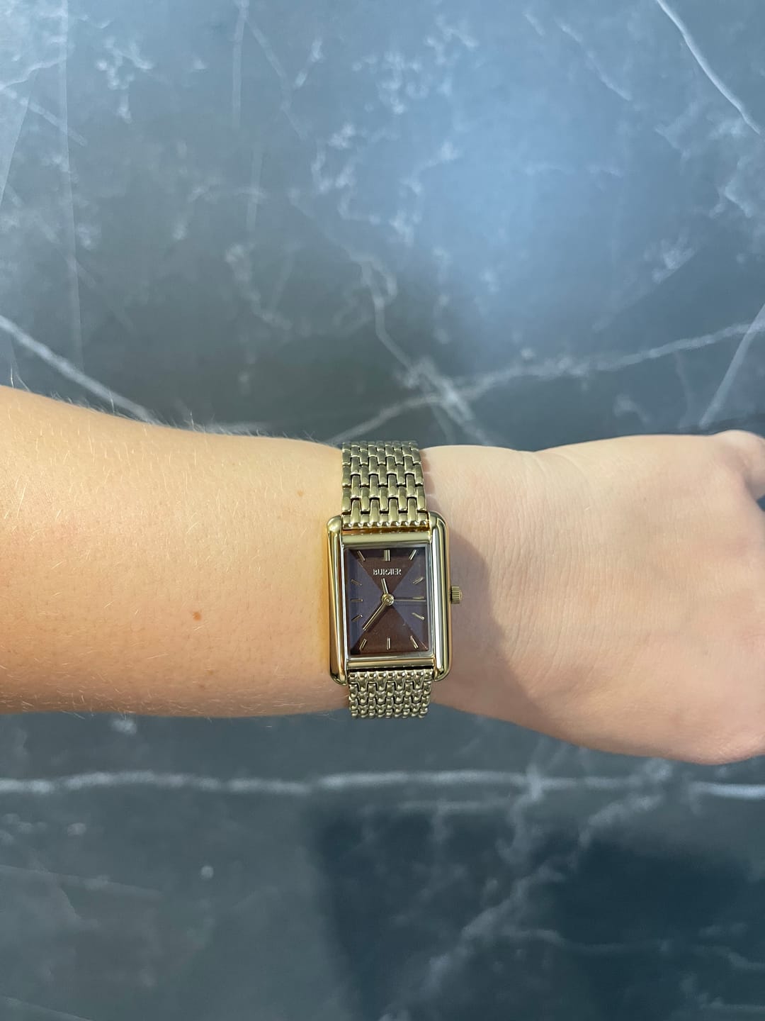 Customer photo review of Olivia Gold Burgundy