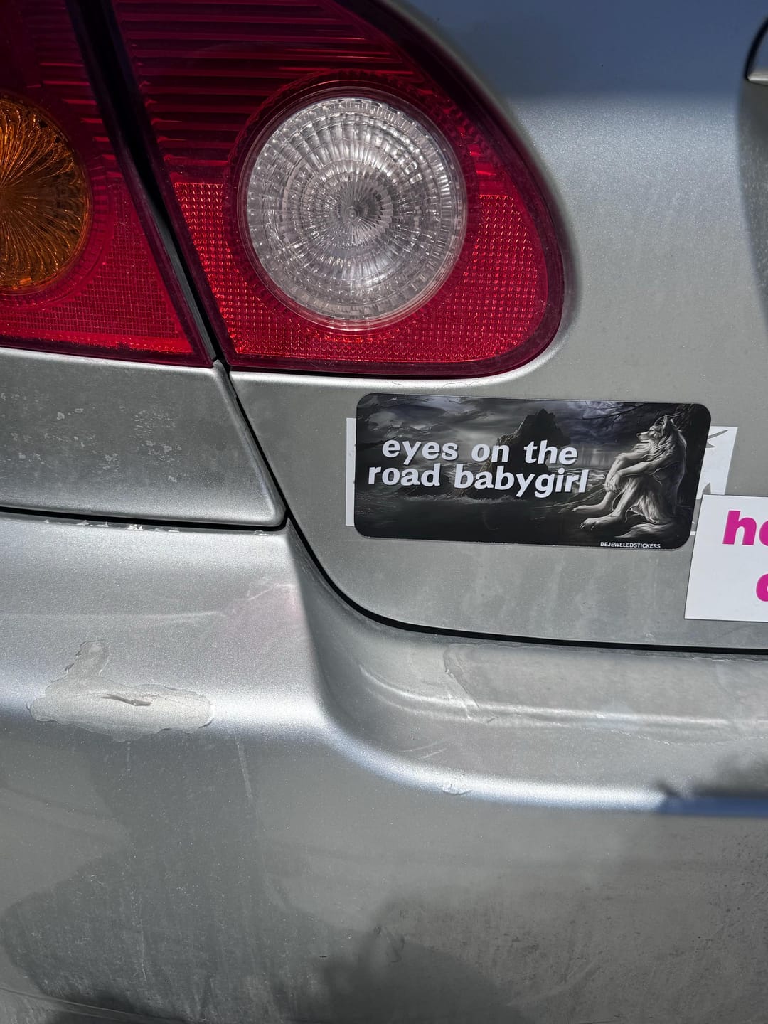 Customer photo review of eyes on the road baby girl / slow down sugar im diabetic /  customizable text