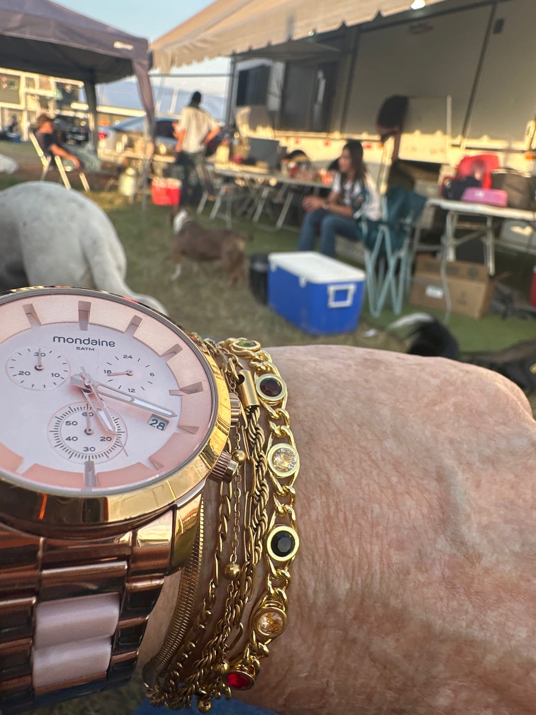 Customer photo review of Pulseira Chloé Banhado em Ouro 18k