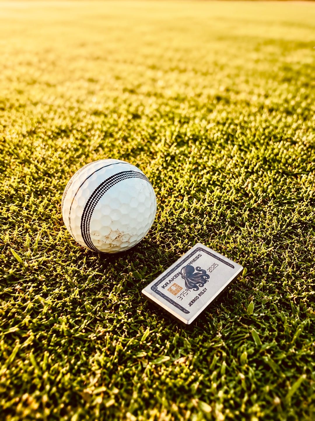 Customer photo review of The Silver Kraken Express Ball Marker | Kraken Titanium Golf Ball Marker