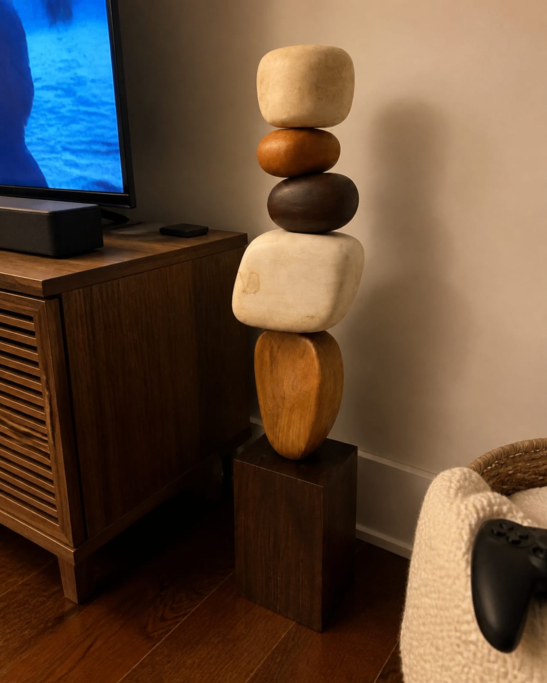 Customer photo review of Large Wood Sculpture | Loop Twist Form