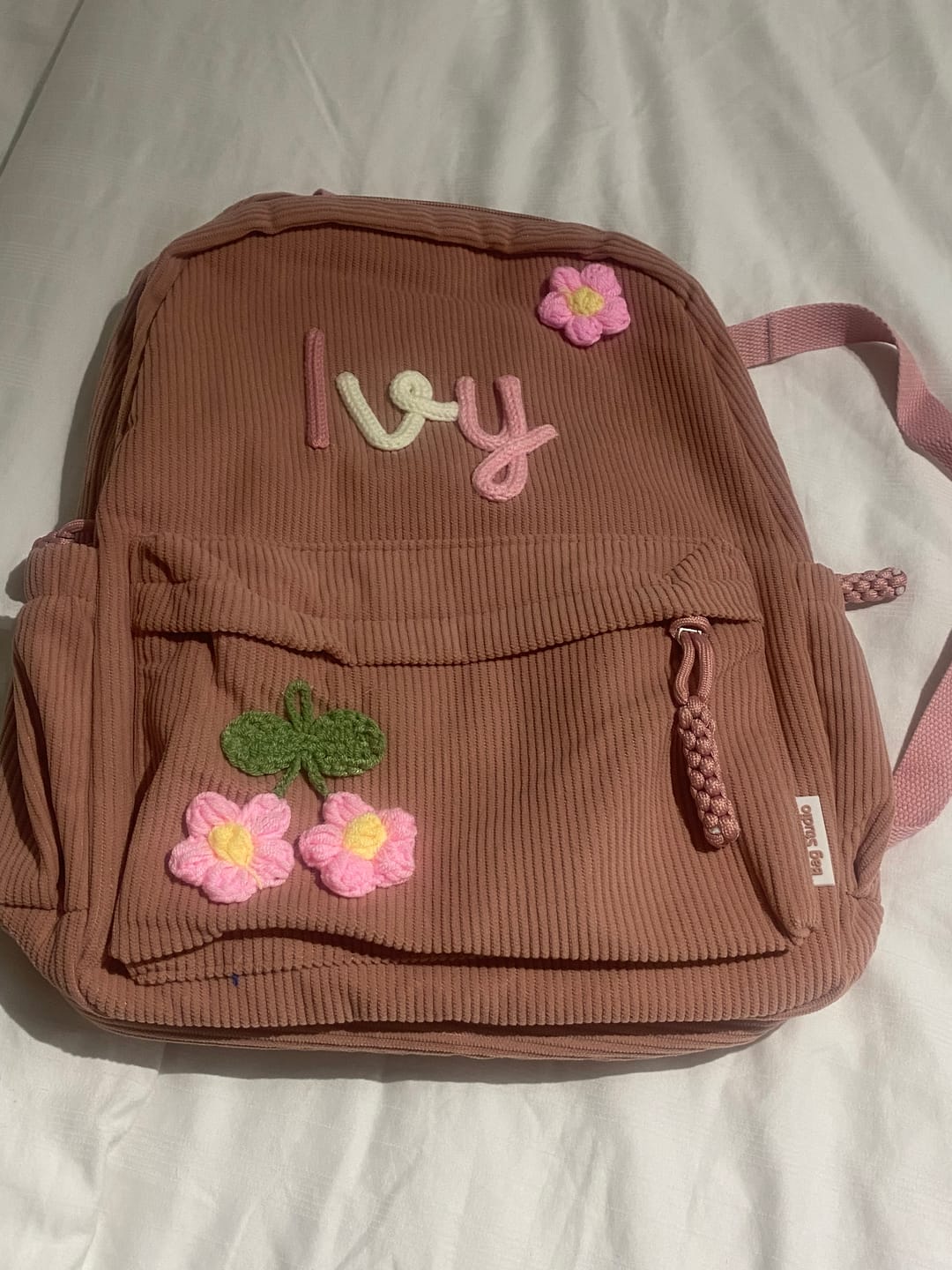 Customer photo review of K&C - Personalized Knitted Backpack