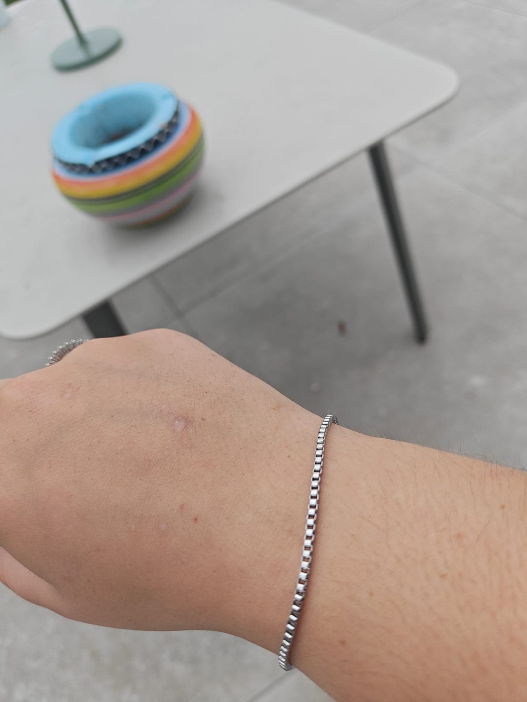 Customer photo review of Box Bracelet (Silver Plated)
