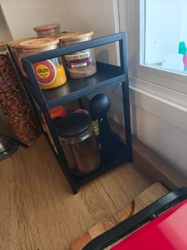 Customer photo review of 2-Tier Desktop Shelf Iron & PP Organizer for Makeup Countertop 30x17x30cm