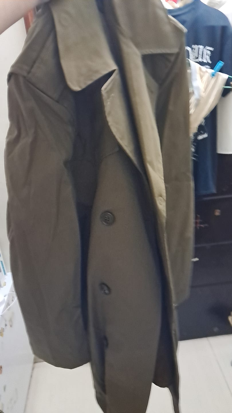 Customer photo review of Original Italian army trenchcoat Khaki Blue plain color raincoat military issue