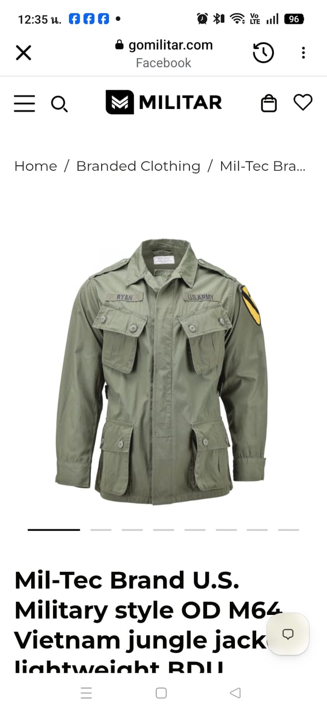 Customer photo review of Mil-Tec Brand U.S. Military style OD M64 Vietnam jungle jacket lightweight BDU