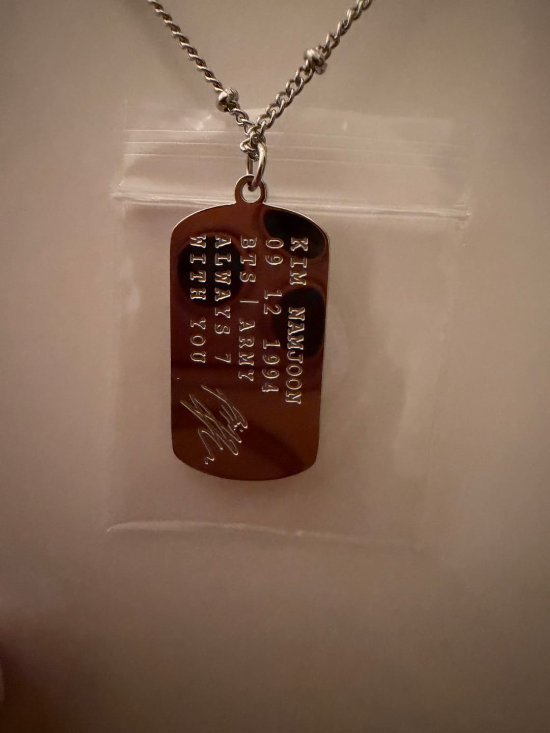 Customer photo review of Army Dog Tag Necklace