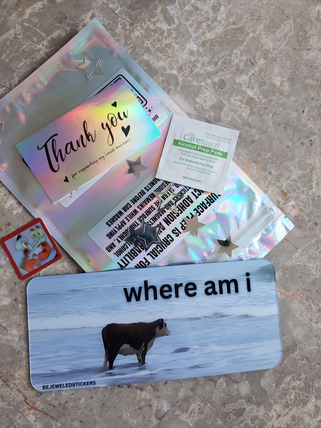 Customer photo review of i may be stupid / where am i / customizable text