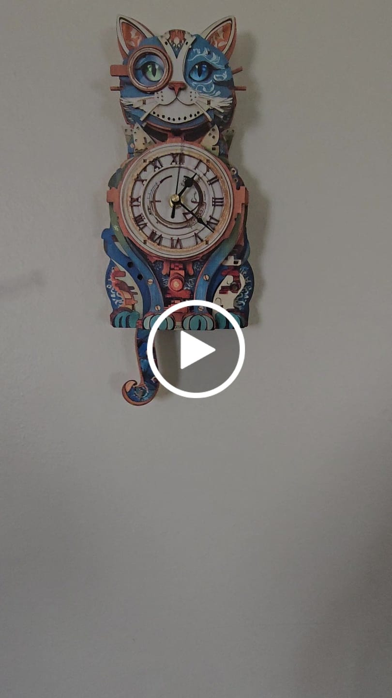 Customer video review of Cat Detective– DIY Wooden Clock, 3D Puzzle Craft Kit