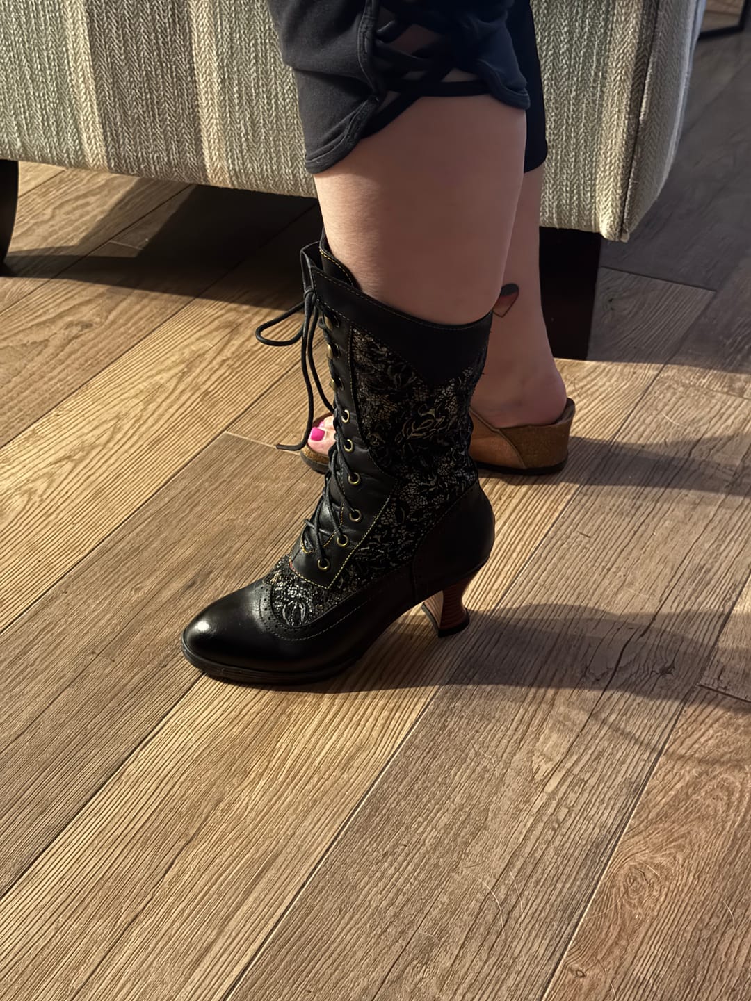 Customer photo review of Victorian Elegance Mid-Calf Boots